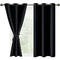 42 x 45  42 x 45 inch DWCN Black Blackout Curtains