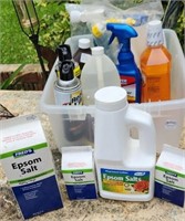 Lawn & garden supplies, chemicals in plastic tote