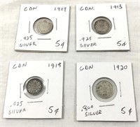 Canadian Silver nickels.