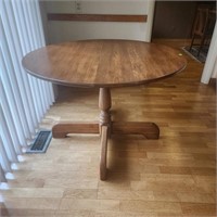 Solid Wood Pedestal Kitchen Table