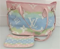 LV style tote and wristlet