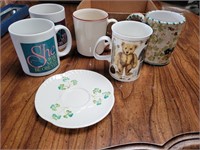 ASSTD MUGS, CORNING, OTHER,, BELLEEK SAUCER