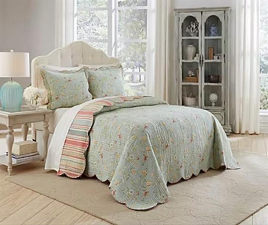 Waverly Garden Glitz 3-pc. Bedspread Set- Full/Que