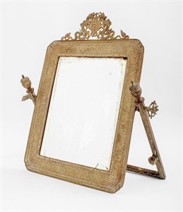 Chinese Brass Double Happiness Vanity Mirror