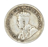 1920 Canada 5 Cent Coin F- 80% Silver