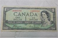 Canada $1 Banknote 1954 BC-29a - Devil's Face issu