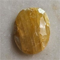 CERT 6.10 Ct Faceted Yellow Sapphire, Oval Shape,