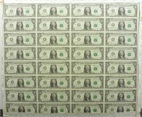 Uncut Sheet of 32 Uncirculated Federal Reserve