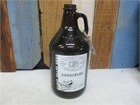 Brown Whiskey Jug with Lakefront Brewery Label