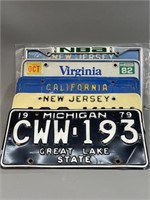 Lot of 5 Vintage Vehicle License Plates