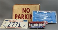 *Lot: Vintage License Plates, Sign, and Frame