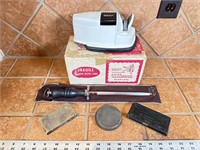 Vintage knife sharpener, horn and sharpening
