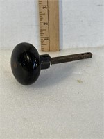 Black porcelain vintage door knob