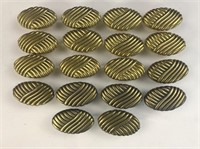 (18) Brass and Antique Brass Oval with stripes