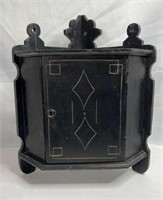 Black Painted Wall Corner Cabinet with Two Inside