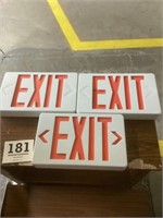 3 emergency exit signs