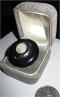 Vintage Large Button Ring and Case