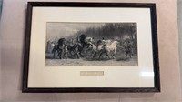 Antique framed engraving of the “ The Horse Fair