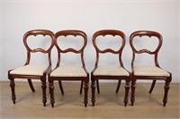 4 ANTIQUE VICTORIA UPHOLSTERED DINING CHAIRS