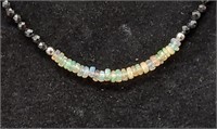 925 sterling silver black beads w/multicolored