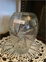 Crystal pinwheel vase 8 1/2 inches