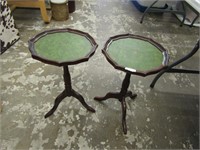 PAIR SMALL SCALLOPED EDGE TABLES