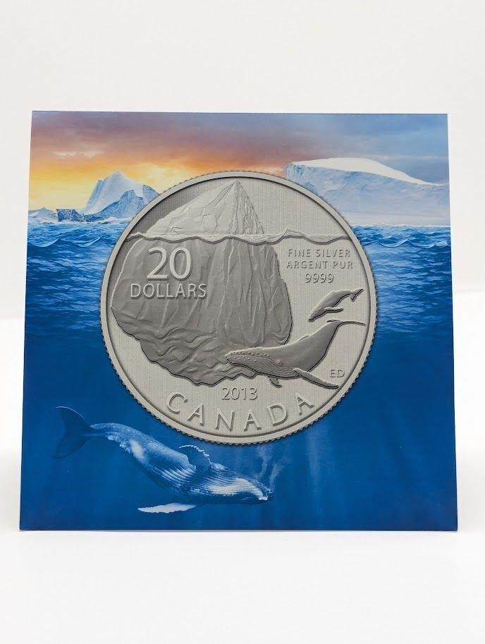 2013 Royal Canadian 20 Dollar Whale Silver Coin