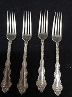 Holmes&Edwards Silver-Inlaid Floral 7" Forks (4)