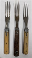 3 Early Forks Circa mid 1800's