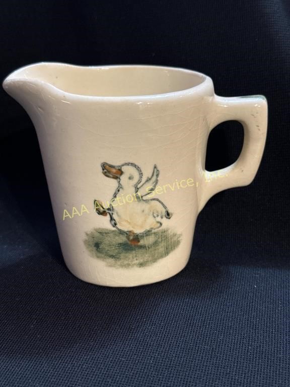 Weller Ware pottery Zona duck child’s pitcher.