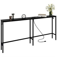 70 Inch Narrow Console Table with Outlet  Skinny