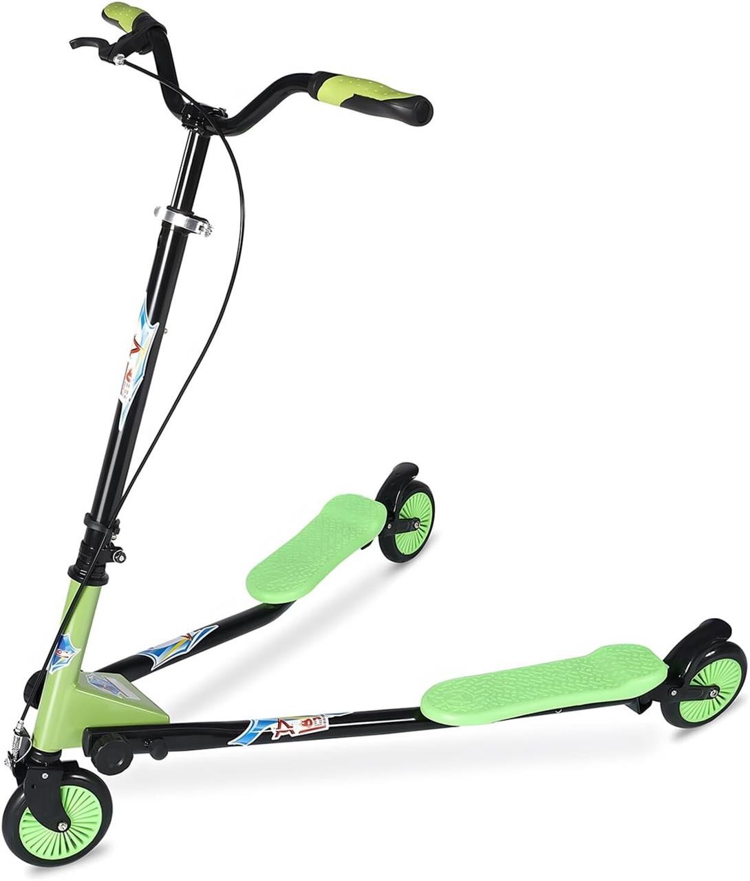 AODI 3 Wheels Scooter  Adjustable  Green