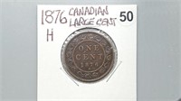 1876h Canadian Large Cent gn4050