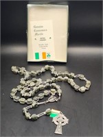 Vintage Catholic Rosary Irish Marble Cube Beads