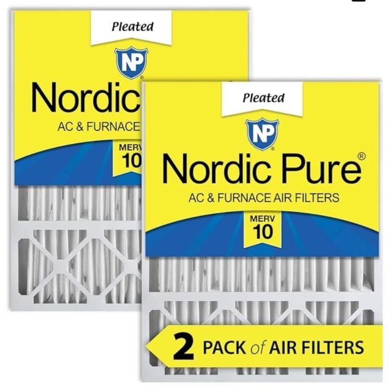2 PACK Nordic Pure Air Filters 16x25x5