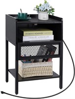 $61 Nightstand End Table with Charging Station