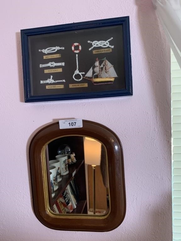 Framed Nautical and Mirror Wall Lot