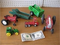 Lot of Vintage Metal Toy Tractors & Vehicles