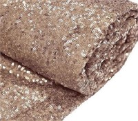 New 1 meter of Rose Gold sequin fabric
