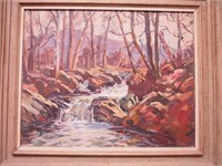 Framed Thomas R. Curtin painting of "Vermont