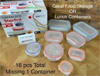 Food Storage Containers w. Lock Lids