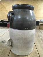 Unusual 5 Gallon Stoneware Churn