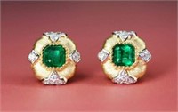 Colombian Emerald Drop Earrings 18K Gold