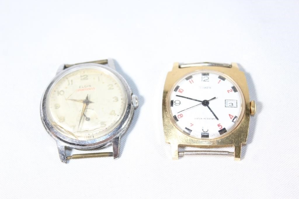 Vtg Timex and Elgin Watch Faces, no Bands