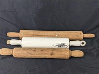 Three Vintage Rolling Pins