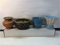 Vintage pottery planter lot mixed makers and
