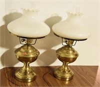 Lot #519 - Pair of brass rayo style electrified