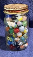 VTG jar full of Marbles lot