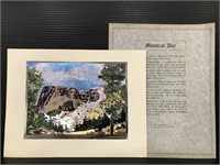 Foil art print of Mount Rushmore