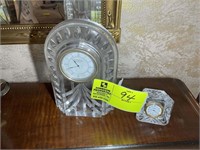 Waterford crystal desk clock, 9 in tall and Concep